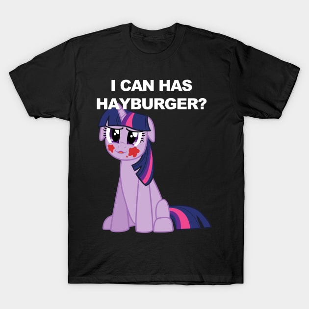 I Can Has Hayburger? T-Shirt by Pegajen